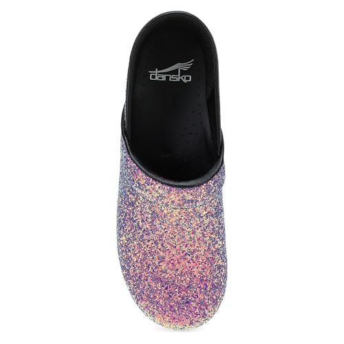 Dansko Professional Glitter Slip-On Clogs for Women - Rocker Sole and Arch Support for Comfort - Ideal for Long Standing Professionals - Food Service(생약명)Healthcare Professionals