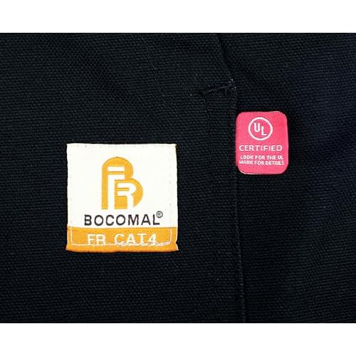 BOCOMAL FR Jackets Insulated Coat CAT4Fire Resistant Duck Canvas Winter Outwear Light Water Repellent and Oil Resistant